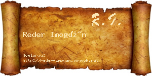 Reder Imogén névjegykártya